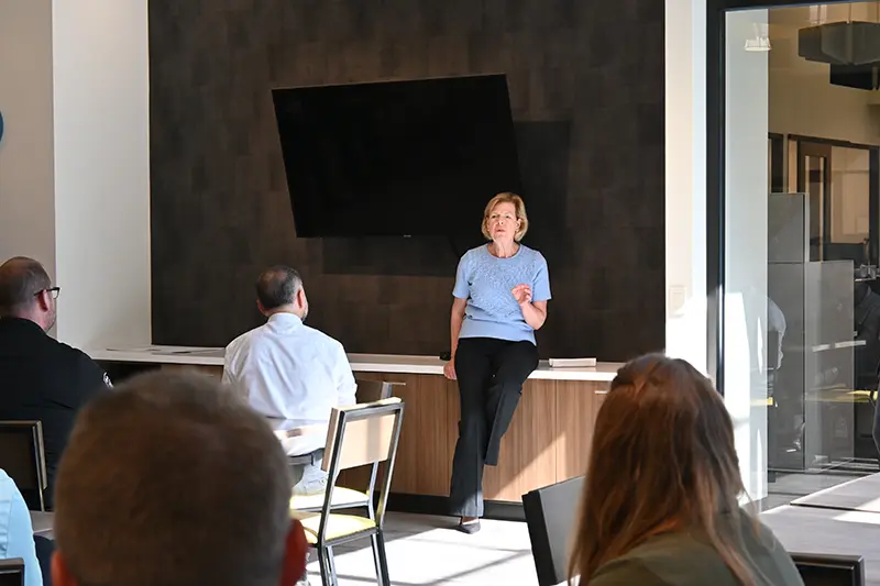 Senator Baldwin Speaking to IPC Staff